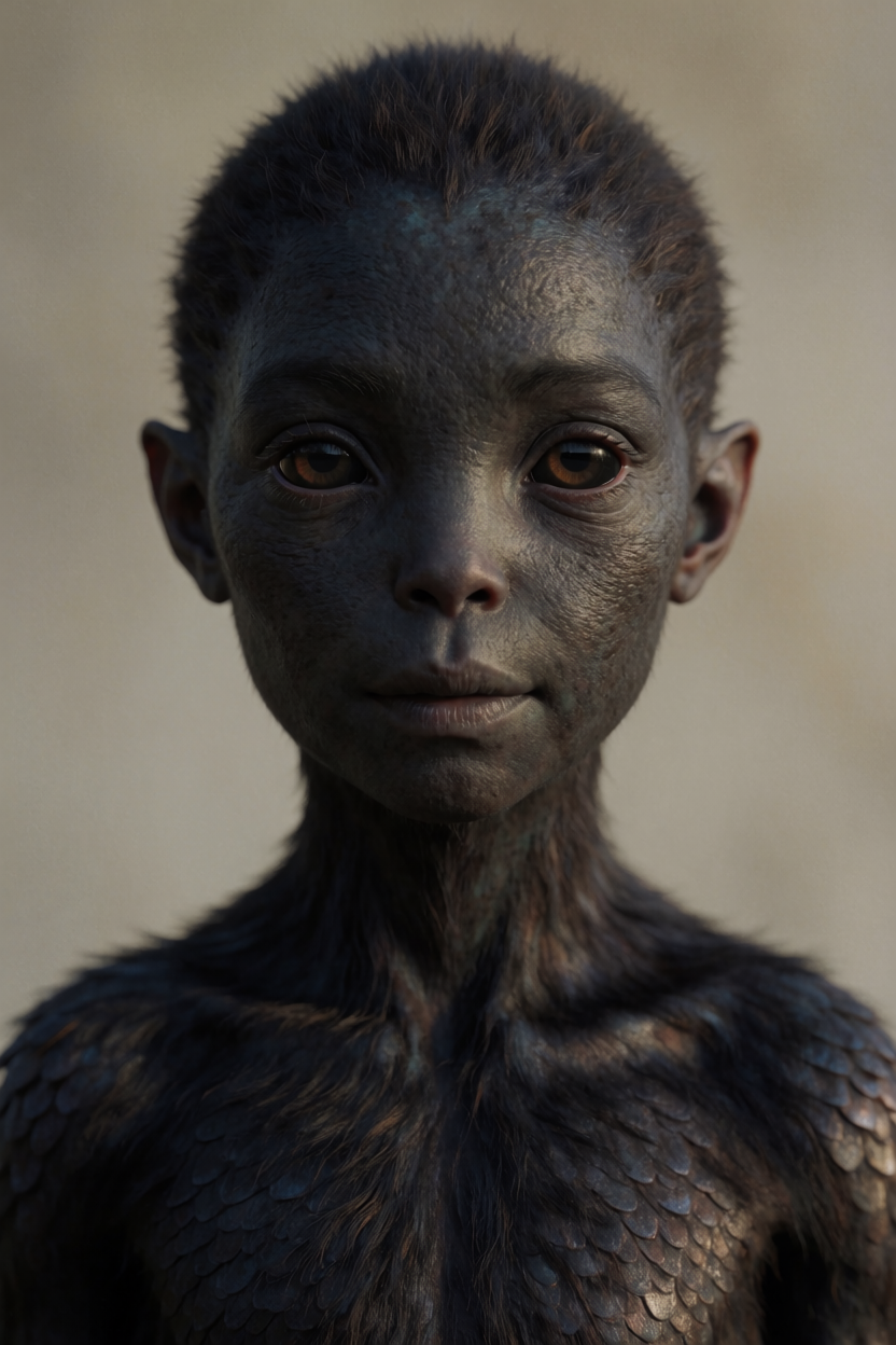 AI identification plate (Front view) of Black-Eyed Children