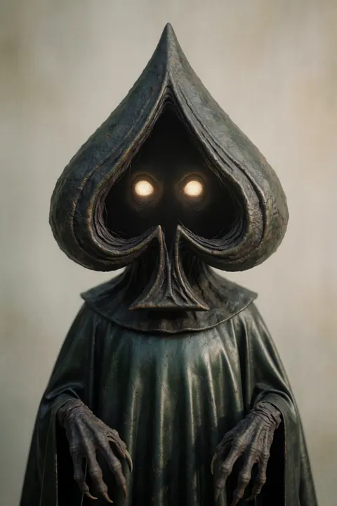 AI identification plate (Front view) of Flatwoods Monster