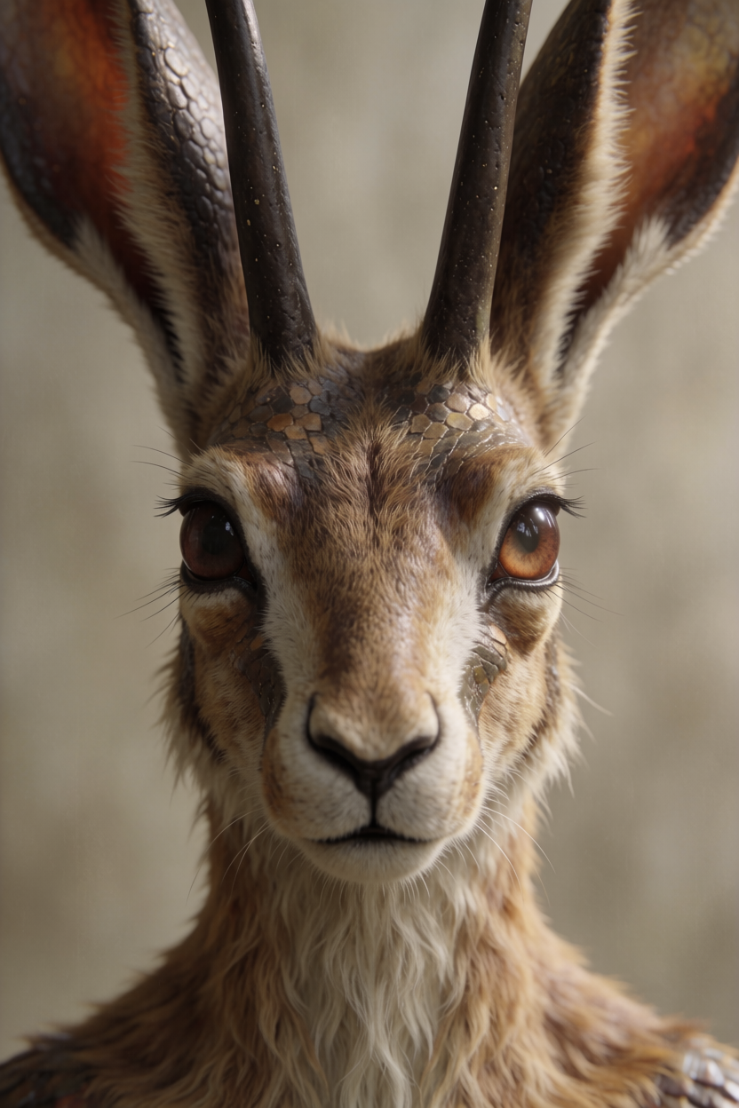 AI identification plate (Front view) of Jackalope