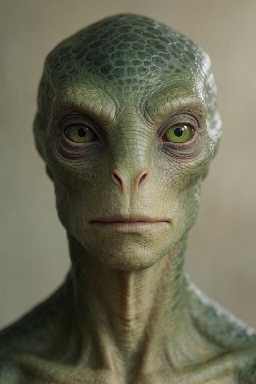 AI identification plate (Front view) of Reptilians