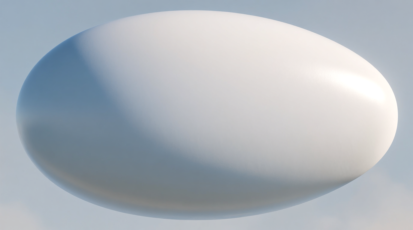 AI-generated close-up of a smooth Tic Tac UAP surface.