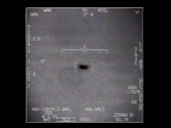 Still frame from the official U.S. Navy FLIR1 infrared video of an unidentified aerial object, public-domain government work.
